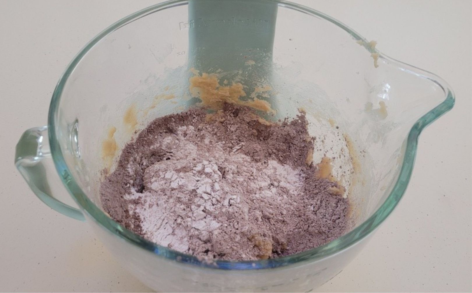 dry ingredients added to mixing bowl