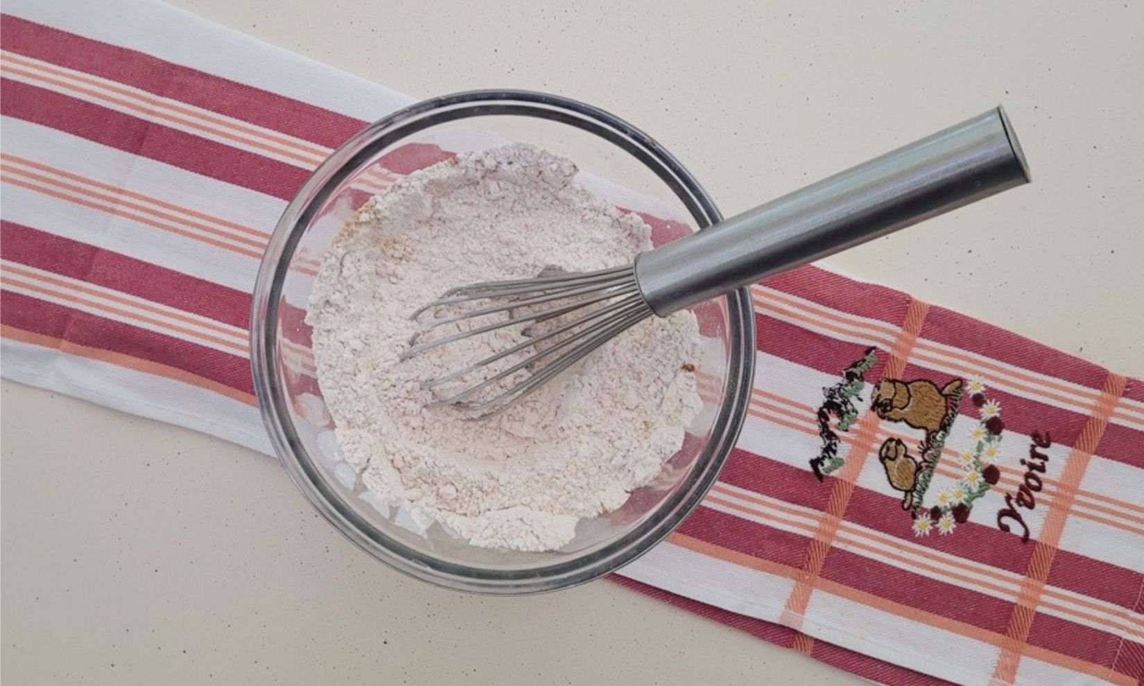 dry ingredients whisked together in a bowl